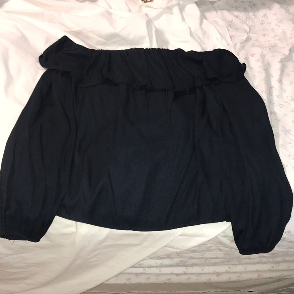 Navy blue off the shoulder top